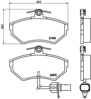 Комплект гальмівних колодок BREMBO P85044
