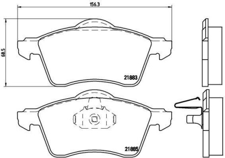 Комплект гальмівних колодок BREMBO P85047