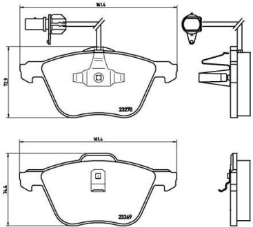 Комплект гальмівних колодок BREMBO P85061