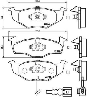 Комплект гальмівних колодок BREMBO P85071