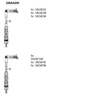 Проводи запалювання VW T4 2.8 VR6 (к-кт) BREMI 229AA200