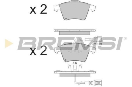 Гальмівні колодки пер. VW Touareg 02-10 (ATE) BREMSI BP3142