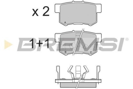 Гальмівні колодки зад. Honda Accord 08-15 (akebono) BREMSI BP3374 (фото 1)