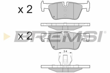 Гальмівні колодки зад. F36/F23/F34/F22/F33/F32/F21/F31/F20/F30 11- BREMSI BP3494
