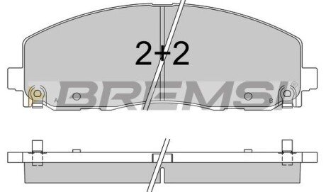 Гальмівні колодки пер. Fiat Freemont 11-/Dodge Caravan 08- (183x63.2x19.5) BREMSI BP3543