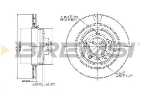 Гальмівний диск зад. BMW 3 (E46) 98-05 (294x19) BREMSI CD7073V