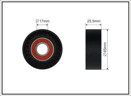 Ролик паска приводного VW 1.6FSI 03- (65X17X25,5) CAFFARO 0589