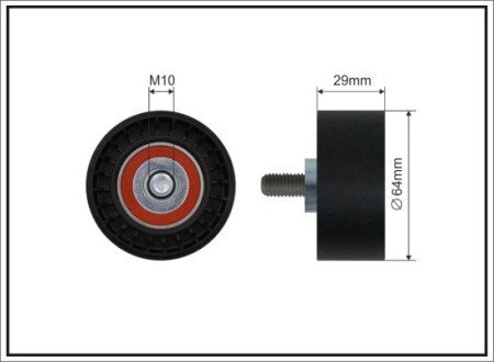 Ролик натяжний (64хM10х29) CAFFARO 1308