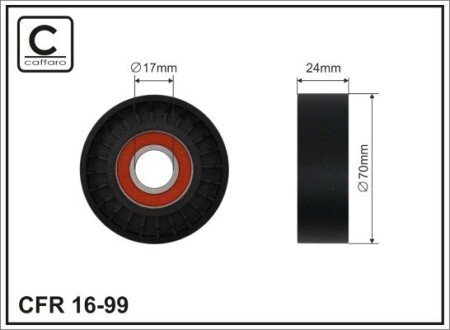 Ролик 70X24X17 паска A3 1.9TDI 00 CAFFARO 1699