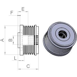 A_Шків генератора ZEN PSA 1.4-2.2HDI 307, 308, 406, 407, Parnter, Expert, Boxer 2000- Valeo CARGO 332321