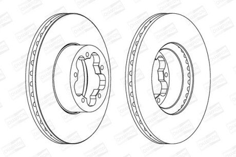 Диск гальмівний передній (кратно 2) Ford Transit (06-14), Transit Tourneo (06-14) CHAMPION 562540CH
