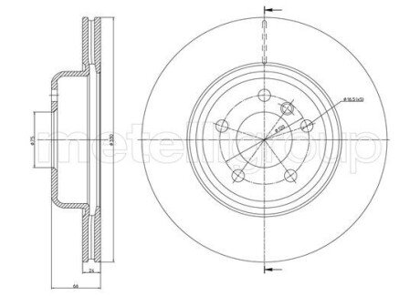 BMW Тормозной диск передн.5 F10 10- CIFAM 800-1253C (фото 1)