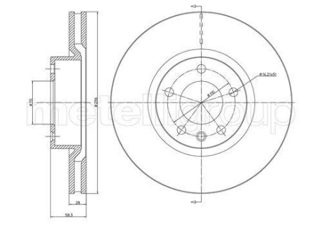 OPEL Гальмівний диск передн. OMEGA A, OMEGA B, SENATOR B CIFAM 800-441