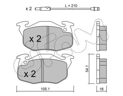 Гальмівні колодки перед. CITROEN Saxo PEUGEOT 1xx/2xx/3xx/4x CIFAM 822-037-0