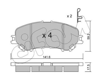 NISSAN Колодки гальмівні передні Qashqai 1,2-1,6 13-, X-Trail 1,6 13- CIFAM 822-1010-1