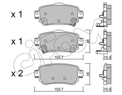 Гальмівні колодки зад. Nissan X-Trail/Qashqai II 13- (TRW) CIFAM 822-1011-0