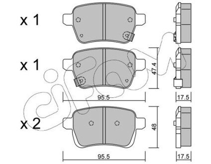 OPEL Колодки гальмівні задн. ADAM 1.0 14-, CORSA E 1.0 14-, FIAT CIFAM 822-1012-0