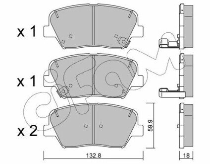 Гальмівні колодки пер. Hyundai Genesis/KIA Carens 1.7-3.0 10- CIFAM 822-1026-0