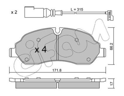 Гальмівні колодки пер. Ford Transit 2.0- 2.2 13- CIFAM 822-1032-0