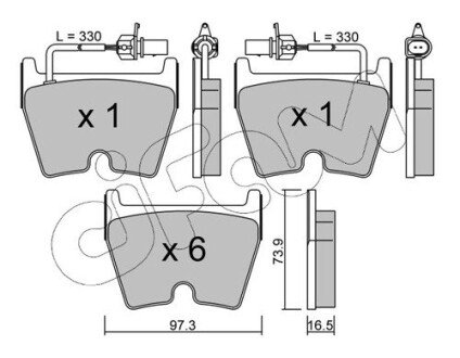 VW гальмівний колодки передні Phaeton 02-, AUDI, LAMBORGHINI CIFAM 822-1043-0