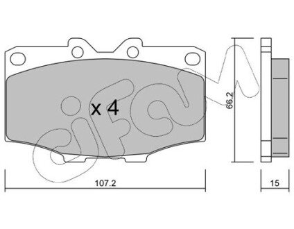 Гальмівні колодки зад. Toyota Land Cruiser 84- CIFAM 822-109-0