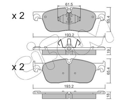 LAND ROVER К-т передн. гальм. колодок Discovery Sport 2,0-2,2 14-, Range Rover Evoque 2,0-2,2 11- CIFAM 822-1123-0