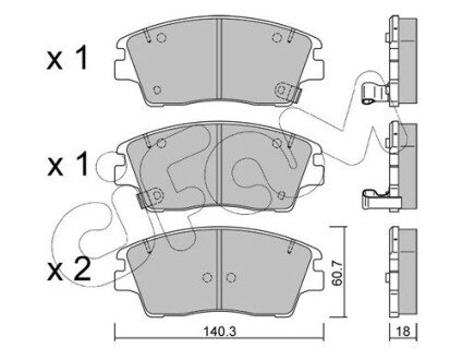 Гальмівні колодки пер. Hyundai ix35 /Tucson /Elantra /Kia Sportage 1.6-2.4 13- CIFAM 822-1164-0