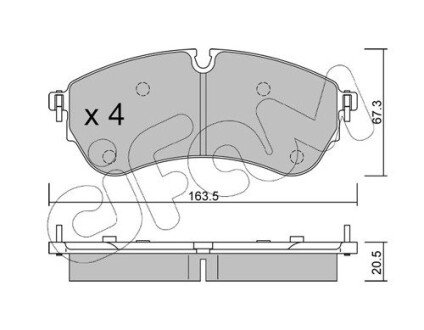 Гальмівні колодки пер.VW HCV Crafter 2.0 16- CIFAM 822-1173-0