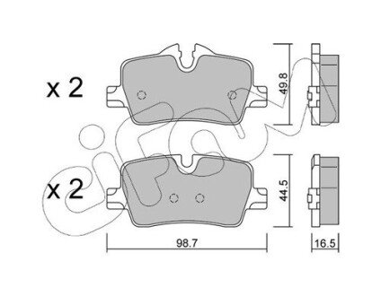 BMW Колодки гальмівні задні 2 G42, G87, 3 (G20, G80, G28) 316d, G21, G81, G22, G82 CIFAM 822-1264-0 (фото 1)