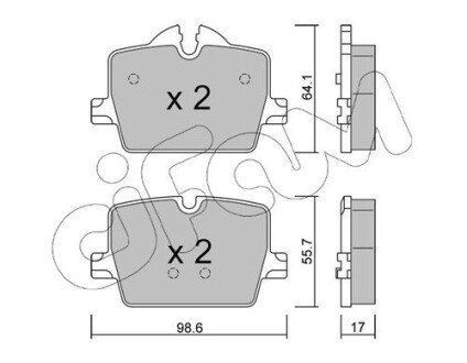BMW Колодки гальмівні задні 3 (G20, G80, G28) 330 d, 4 купе (G22, G82), G26, G23, G29 CIFAM 822-1265-0