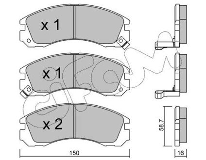 MITSUBISHI Гальмівні колодки передн.Pajero 90-,L200/400, Galant, Lancer CIFAM 822-134-0