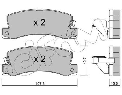 Гальмівні колодки зад. Avensis/Corolla/Camry/Corona/Celica/Carina/RX/ES 87-07 CIFAM 822-161-1