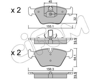 Гальмівні колодки пер. BMW 5 (E39) 95-03 (ATE) CIFAM 822-207-3