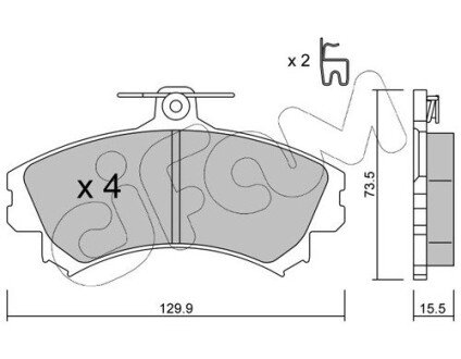 Гальмівні колодки пер. Mitsubishi Colt/Volvo S40/V40 1.1-2.0 i/TD 95- (TRW) CIFAM 822-216-0