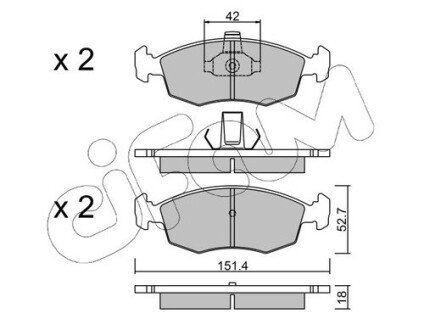 FIAT гальмівні колодки передн. STRADA пікап 1.3 D 10- CIFAM 822-274-3