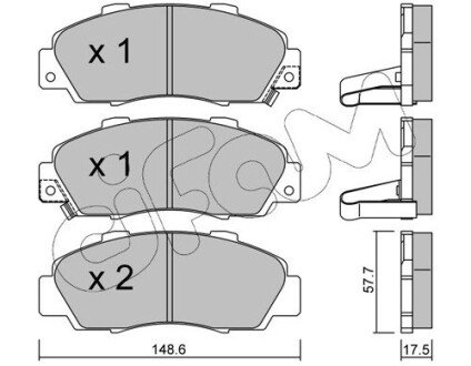 Гальмівні колодки пер. Legend/Accord/Shuttle/CR-V/Civic 93-05 CIFAM 822-298-0