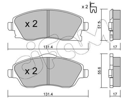 OPEL гальмівні колодки передн.Corsa C 1,0-1,8 00- CIFAM 822-340-0