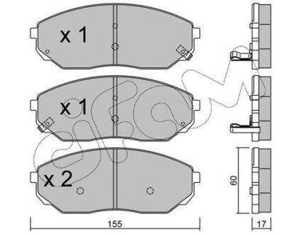 KIA Гальмівні колодки передн. Sorento 02- CIFAM 822-515-0