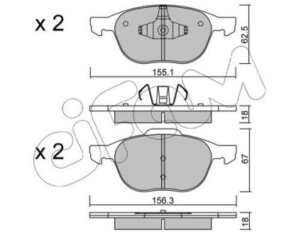 FORD Тормозные колодки передн.C-Max,Focus II,III,Kuga I,II Mazda 3,5,Volvo 03- CIFAM 822-534-0