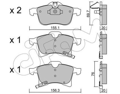 OPEL гальмівні колодки передн.Astra F/G/ H,Combo,Corsa E,Meriva 1.4-2.0 04- CIFAM 822-539-0