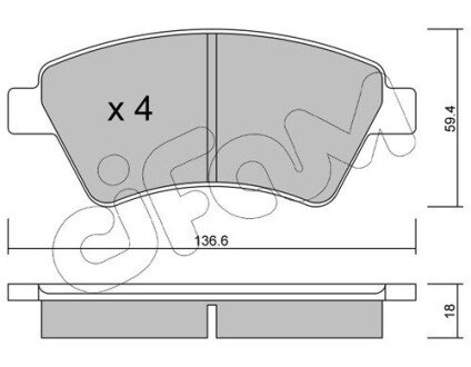 Гальмівні колодки пер. Kangoo (4x4) 01- CIFAM 822-544-0