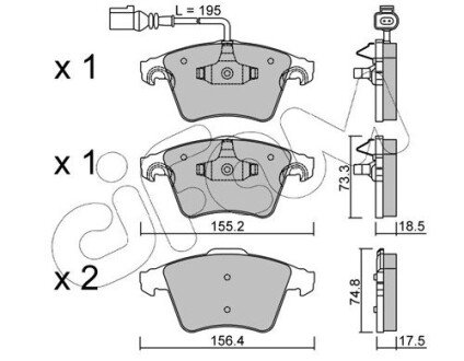 Гальмівні колодки пер. T5 03- (R16) CIFAM 822-552-1