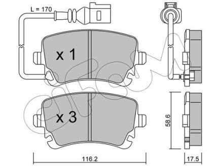 Гальмівні колодки зад. Transporter (15-21) CIFAM 822-554-0