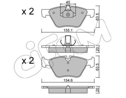 Гальмівні колодки перед. BMW 3 90/91/92 5 E60/61 CIFAM 822-557-3