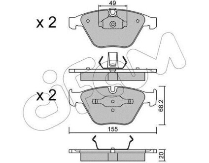 BMW гальмівні колодки передн. 3 E90,5 E60,6 E63,7 E65/66,.X1 E84 01- CIFAM 822-558-0 (фото 1)