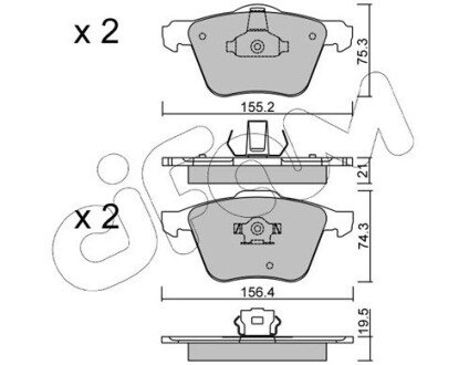 Гальмівні колодки пер. S60/S80/V70/XC70/XC90 (98-14) CIFAM 822-599-0