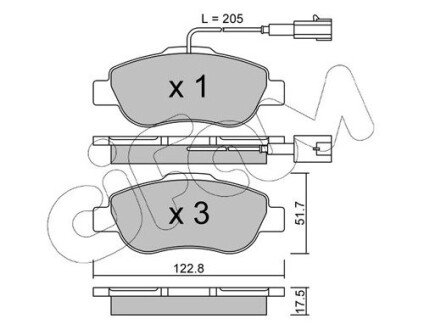 FIAT гальмівні колодки передн. 500, Panda 03-, Ford Ka 08- CIFAM 822-638-1