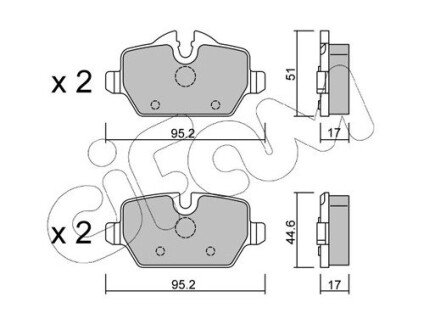 BMW Тормозные колодки задн.E87(1-serie), E90(3-serie) CIFAM 822-641-0