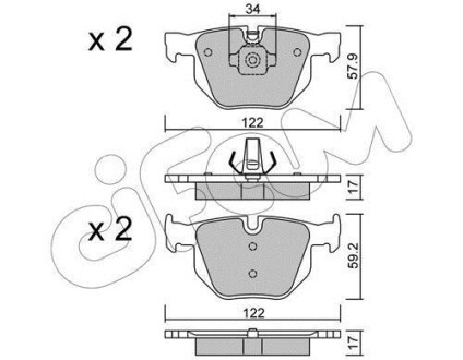 Гальмівні колодки зад. X F16/X F15/X E71/X E70 06-19 CIFAM 822-644-4