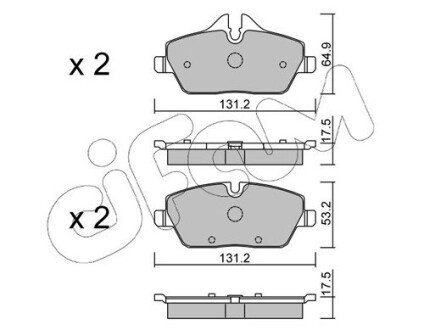 Гальмівні колодки пер. BMW 1 E87/Mini Cooper 1.2-2.0 03-12 CIFAM 822-664-0